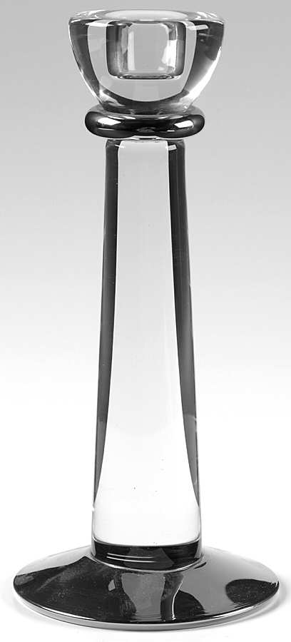 Athena Platinum 9" Single Light Candlestick by Kosta-Boda-1