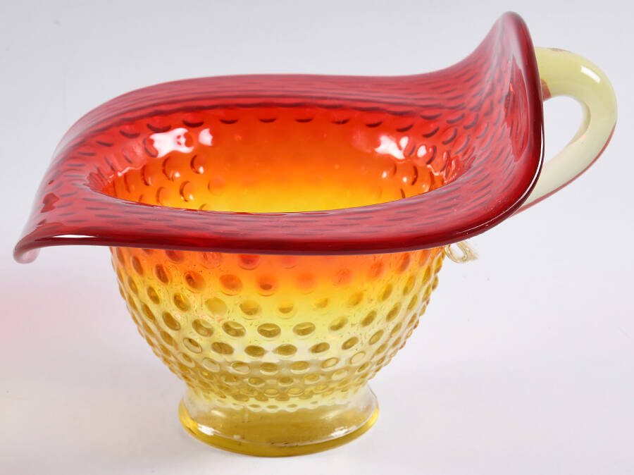 Hobnail Amberina Jack in the Pulpit Vase by Kanawha-1