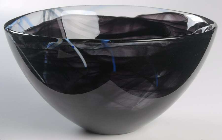 Contrast Black 9" Round Bowl by Kosta-Boda-1