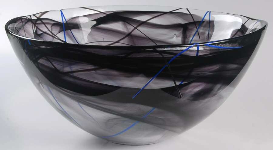 Contrast Black 13" Round Bowl by Kosta-Boda-1