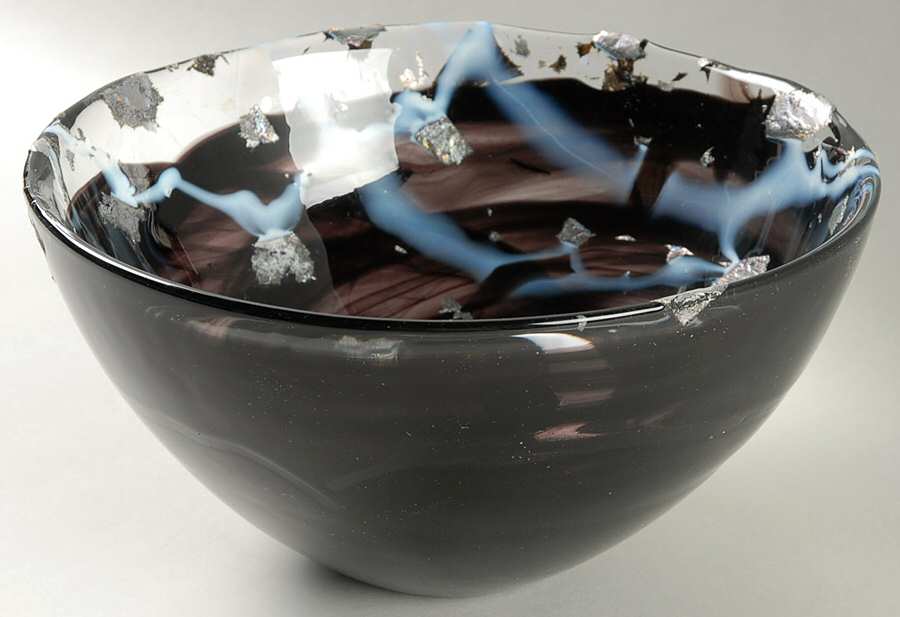 Contrast Black 9" Round Bowl by Kosta-Boda-1