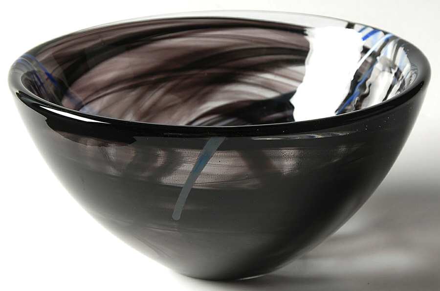 Contrast Black 6" Round Bowl by Kosta-Boda-1