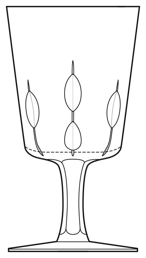 Ice(Base Not Cut) Water Goblet by Kusak Cut Glass Works-1