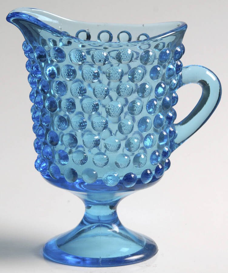 Hobnail Blue Footed Creamer by Kanawha-1