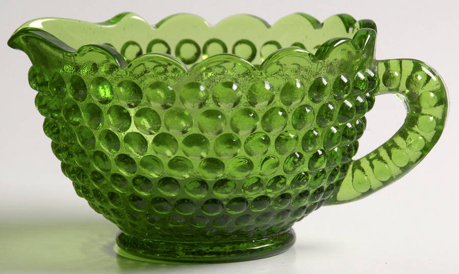 Hobnail Green Creamer by Kanawha-1