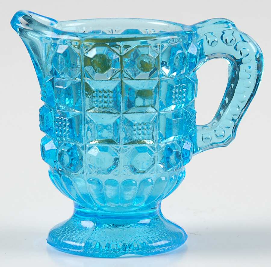 Waffle and Button Blue Individual Creamer by Kemple-1