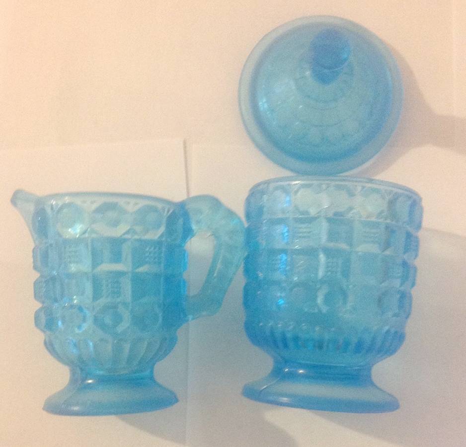 Waffle and Button Blue Sugar, Individual with Lid by Kemple-1