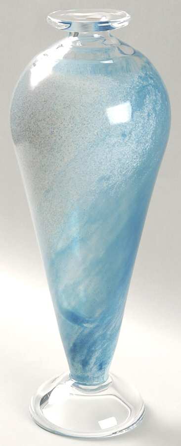 Twister Blue 11" Footed Vase by Kosta-Boda-1