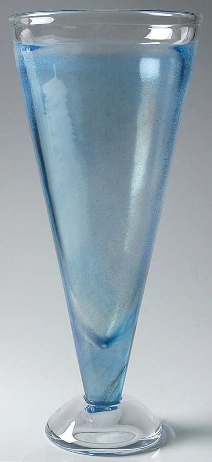 Twister Blue 14" Footed Vase by Kosta-Boda-1