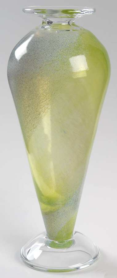 Twister Green 11" Footed Vase by Kosta-Boda-1