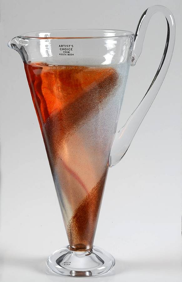 Twister Red Orange Jug by Kosta-Boda-1