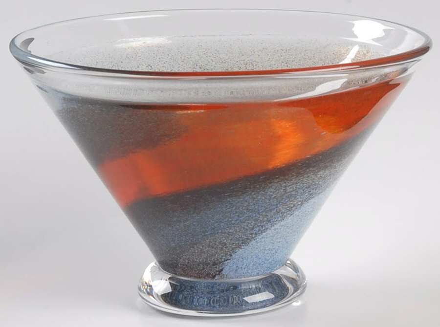 Twister Red Orange 6" Footed Bowl by Kosta-Boda-1