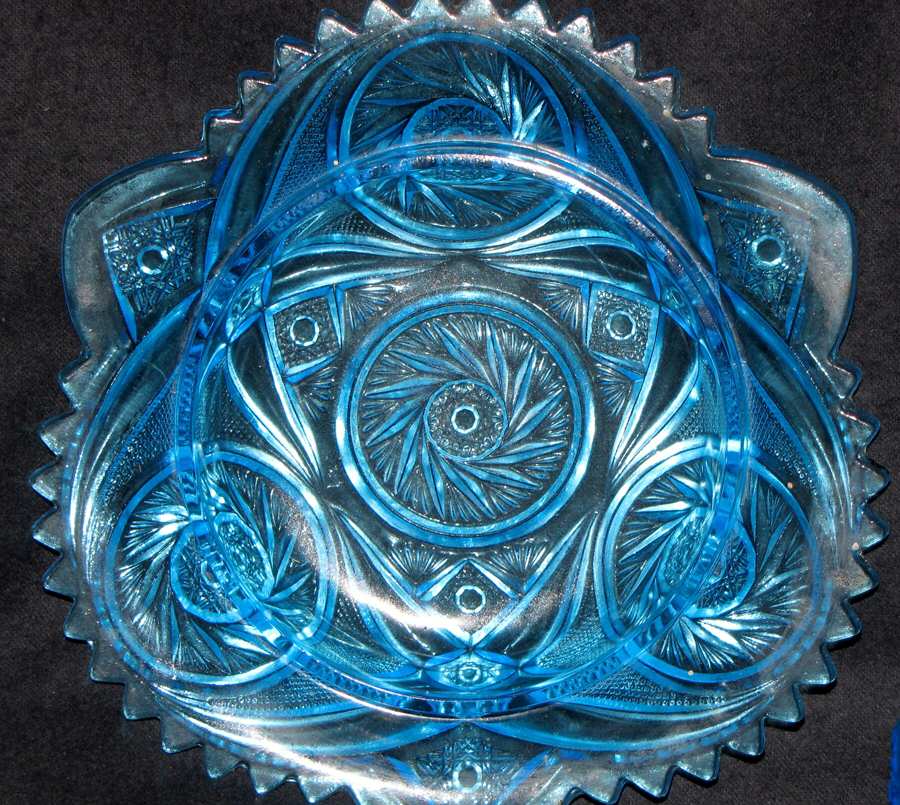 Aztec Blue Round Butter Dish No Lid by Kemple-1