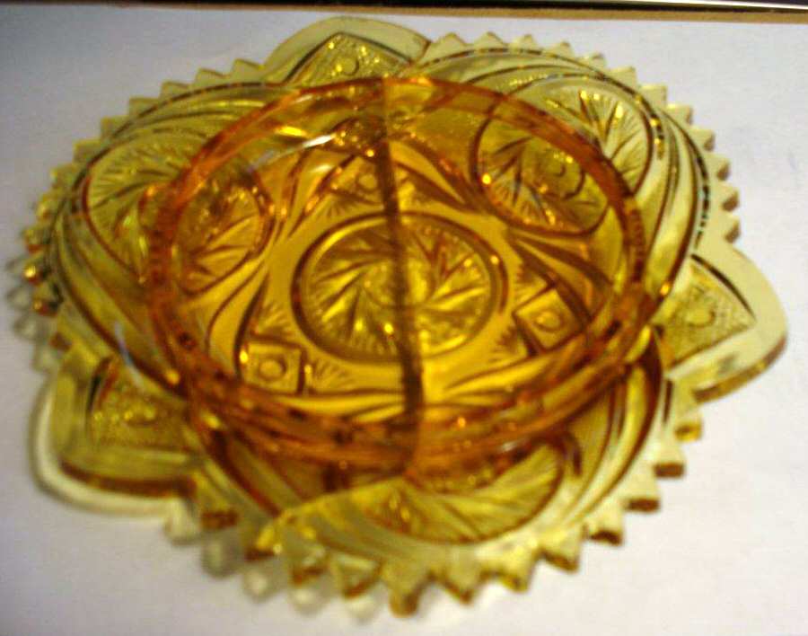 Aztec Amber Round Butter Dish No Lid by Kemple-1