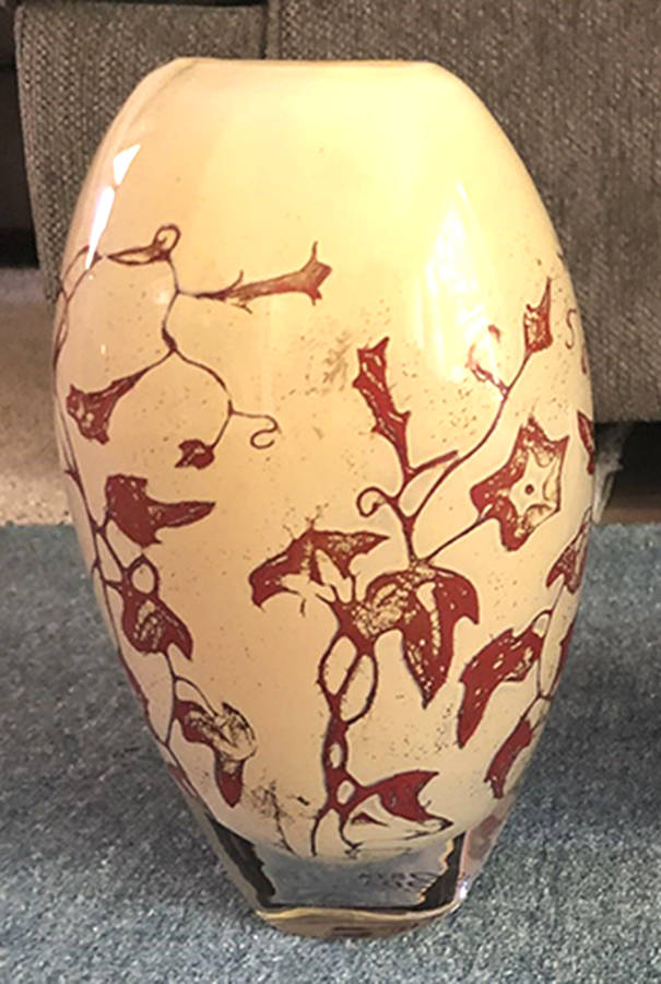 Floating Flowers 10" Flower Vase by Kosta-Boda-1