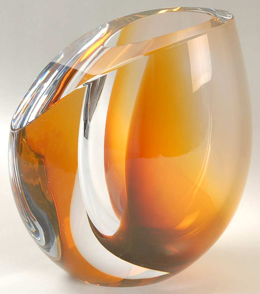 Amber 6" Flower Vase by Kosta-Boda-1