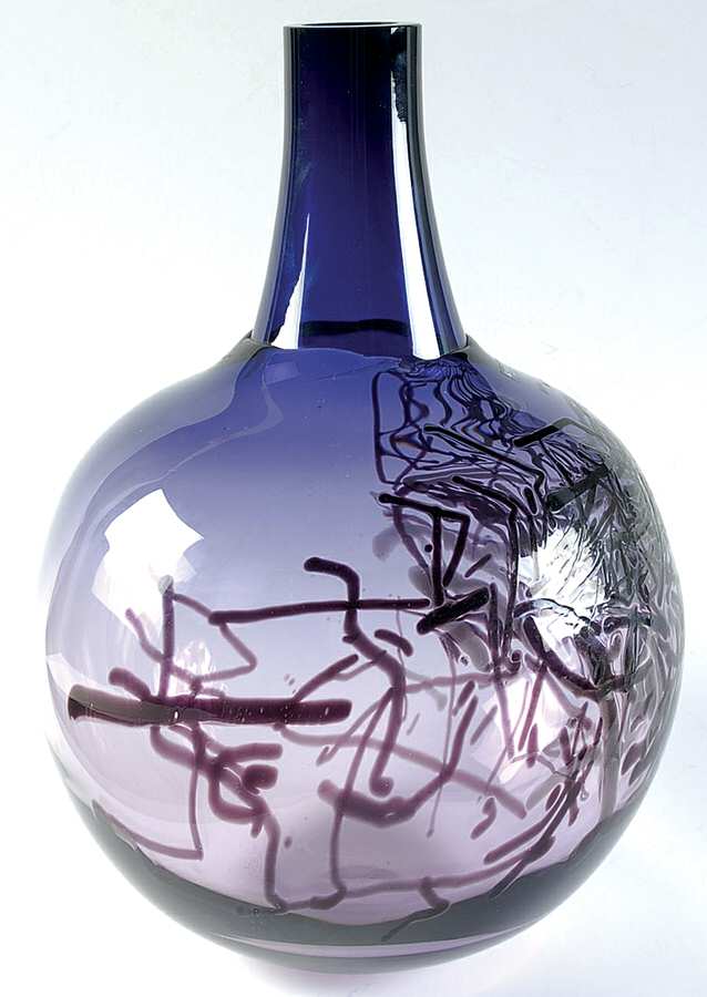 Scribble 11" Flower Vase by Kosta-Boda-1