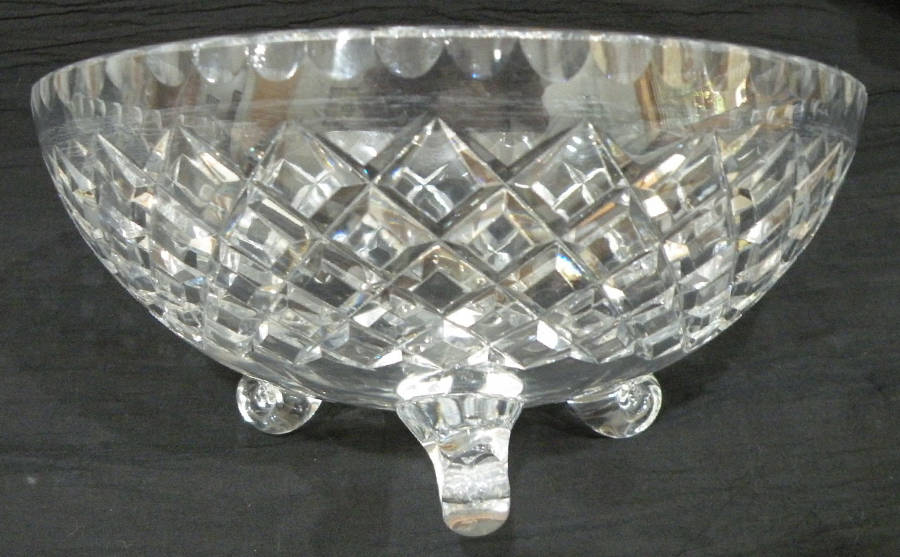 Brookshire 9" 3-Toed Footed Bowl by Kusak Cut Glass Works-1