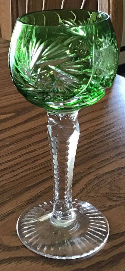 Berlin (Colored) Green Cordial by Kusak Cut Glass Works-1