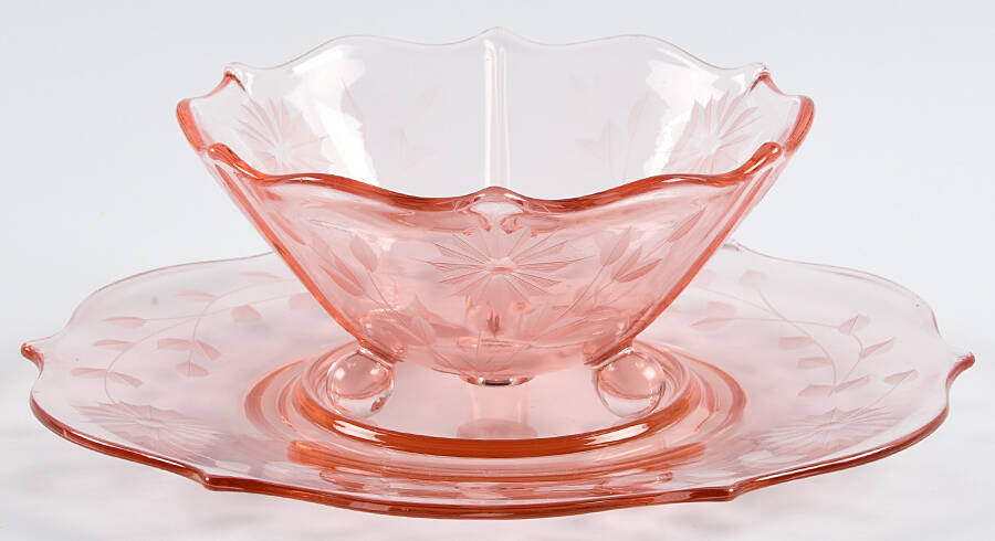 Jubilee Pink Mayonnaise Bowl and Underplate by Lancaster-1