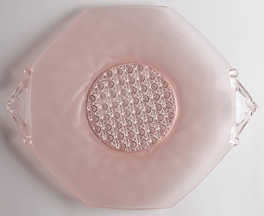 Sunshine-Pink (Frosted) 12" Handled Tray by Lancaster-1