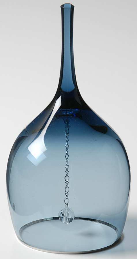 Blue Shadow (Platinum Trim) Bell Made From Wine Glass by Lenox-1