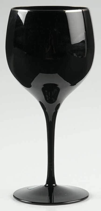 Evening Shadow Black (Platinum Trim) Water Goblet by Lenox-1