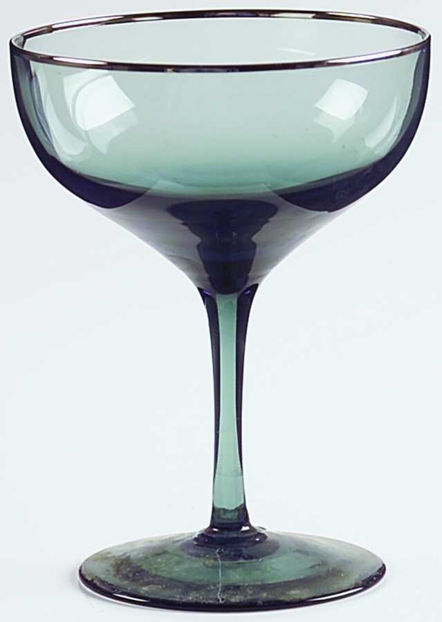 Silver Shadow Blue Gray (Platinum) Champagne/Tall Sherbet by Lenox-1