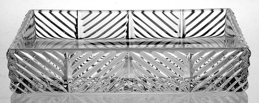 Herringbone 7" Rectangular Tray by Ralph Lauren Crystal-1
