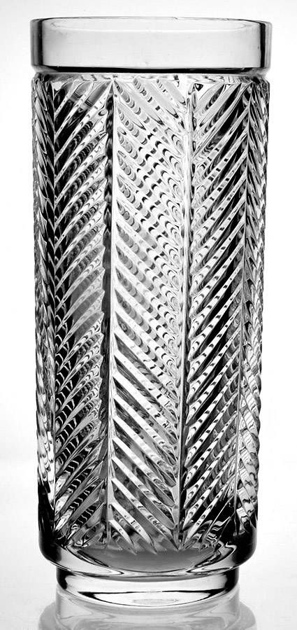 Herringbone 11" Flower Vase by Ralph Lauren Crystal-1