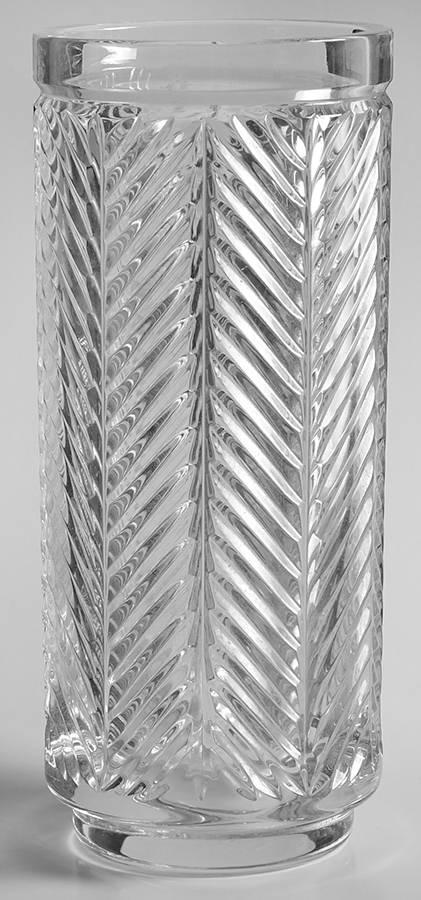 Herringbone 10" Flower Vase by Ralph Lauren Crystal-1