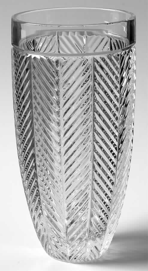 Herringbone 9" Flower Vase by Ralph Lauren Crystal-1