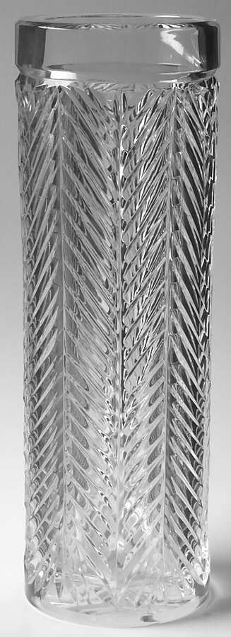 Herringbone 12" Flower Vase by Ralph Lauren Crystal-1