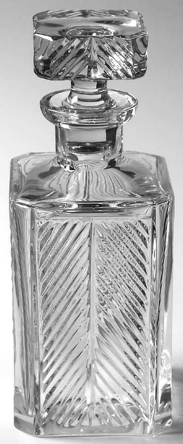 Herringbone Square Decanter & Stopper by Ralph Lauren Crystal-1
