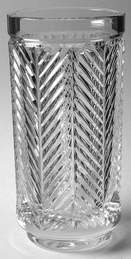 Herringbone 8" Flower Vase by Ralph Lauren Crystal-1