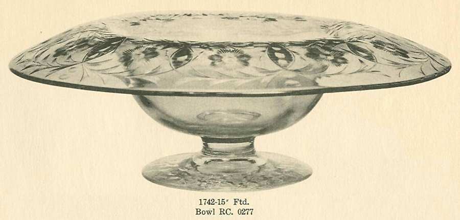 Cut 0277 15" Footed Bowl by Libbey Glass Company-1