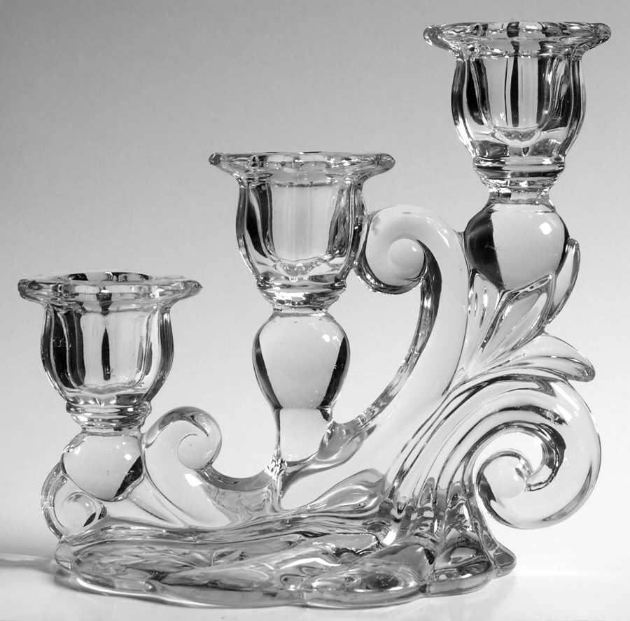 Monoco Shape 3400/1338 3 Light Candlestick, Plain by Rock Sharpe-1