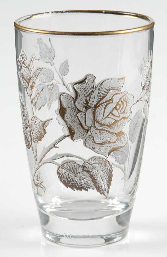 Rose Bouquet 10 Oz Flat Tumbler by Libbey Glass Company-1