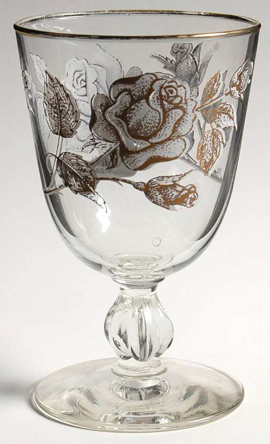 Rose Bouquet Water Goblet by Libbey Glass Company-1