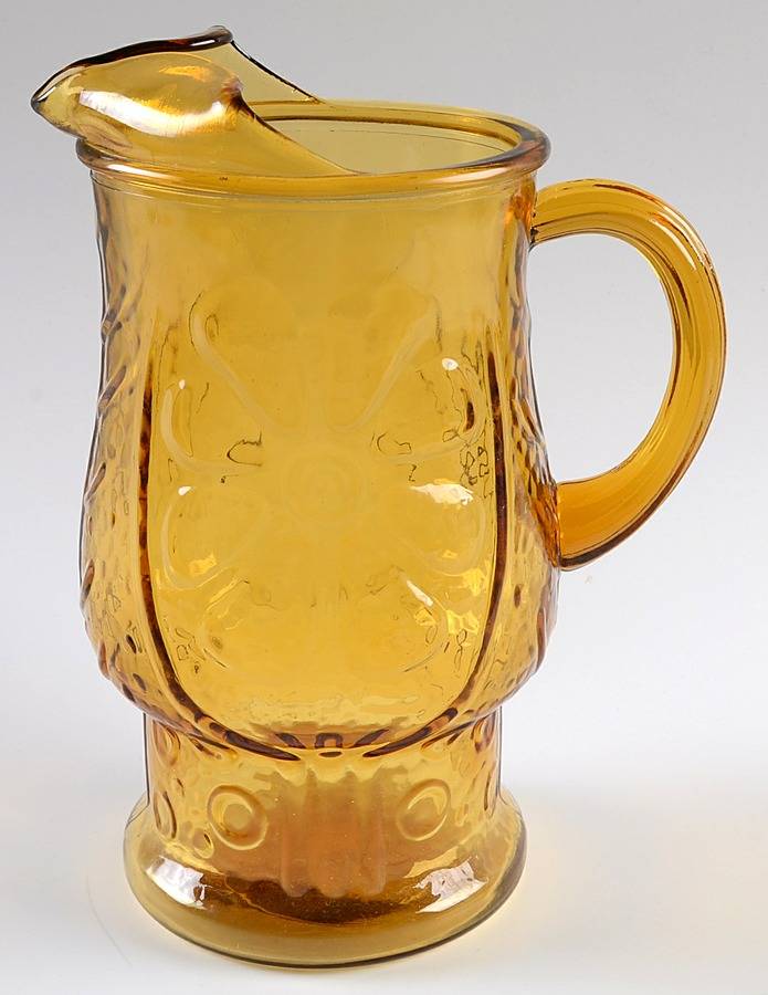 Country Garden Amber 64 Oz Pitcher by Libbey Glass Company-1