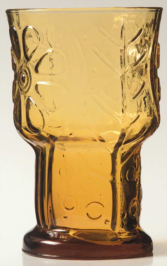 Country Garden Amber Water Goblet by Libbey Glass Company-1