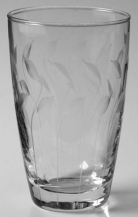 Crystal Leaf Flat Tumbler by Libbey Glass Company-1