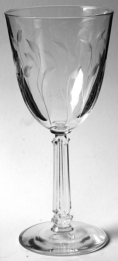 Crystal Leaf Water Goblet by Libbey Glass Company-1