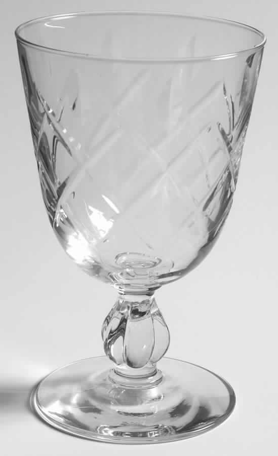 Diamond Cut Water Goblet by Libbey Glass Company-1