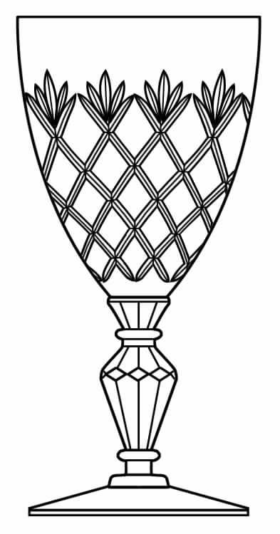 Diamond and Fan Water Goblet by Rock Sharpe-1