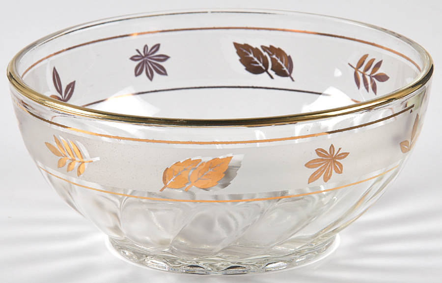 Golden Foliage Small Fruit Dessert Bowl by Libbey Glass Company-1