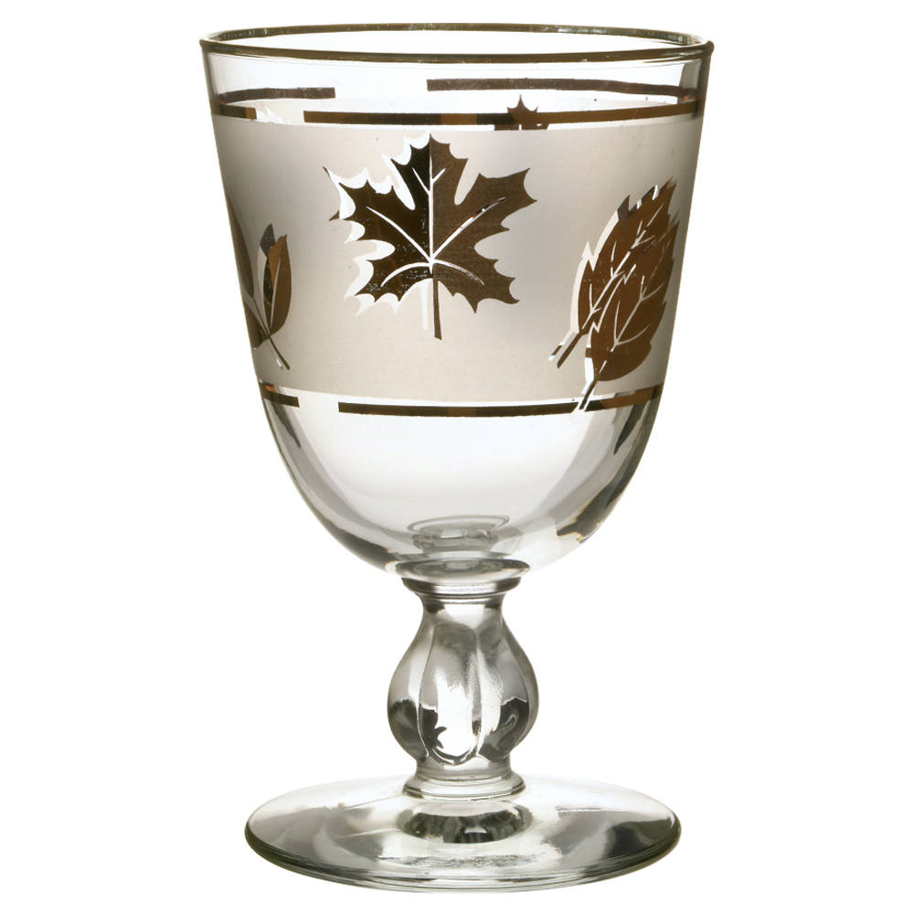 Golden Foliage Water Goblet by Libbey Glass Company-1