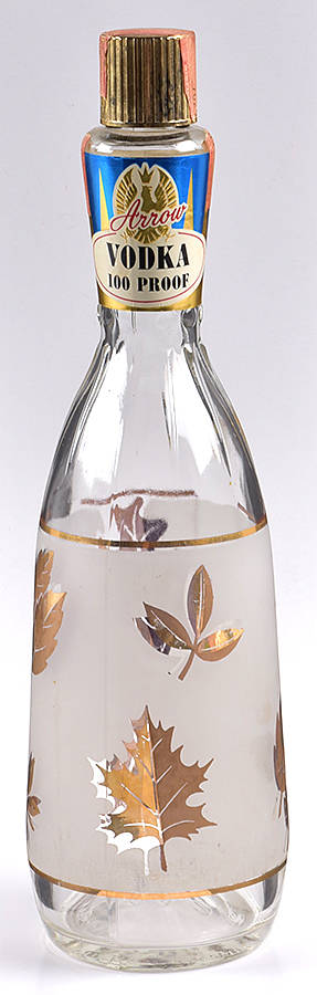 Golden Foliage Bar Bottle & Lid by Libbey Glass Company-1
