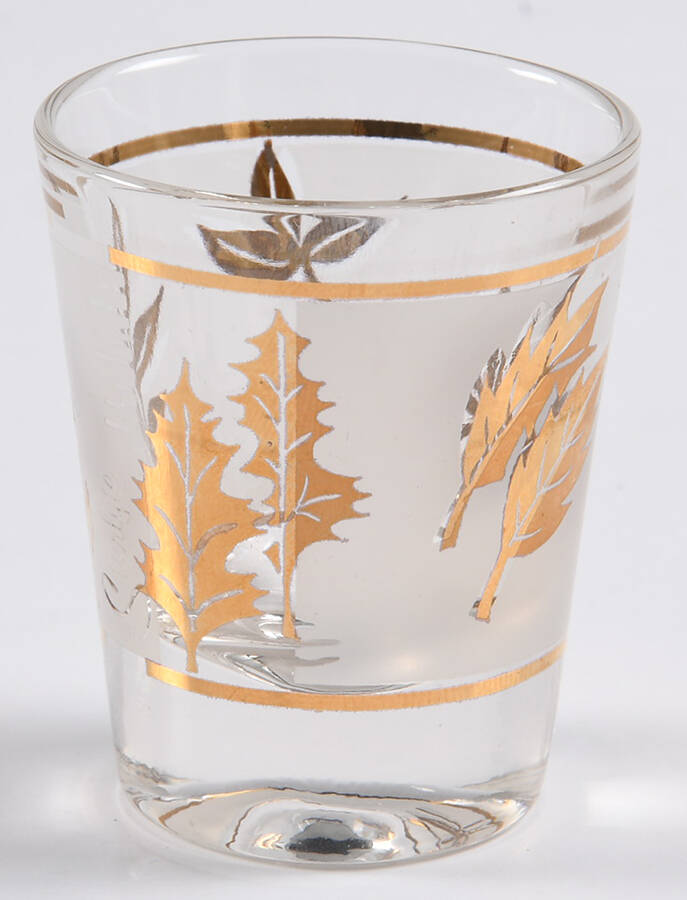 Golden Foliage Shot Glass by Libbey Glass Company-1