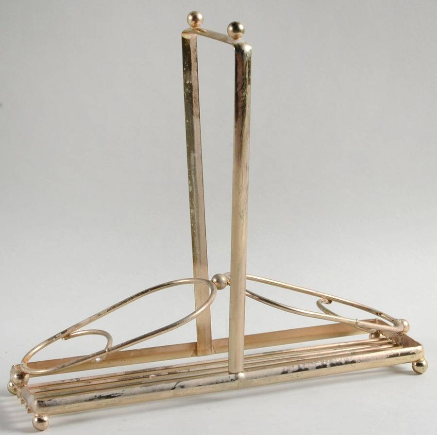 Golden Foliage Metal Condiment Stand with Center Handle by Libbey Glass Company-1